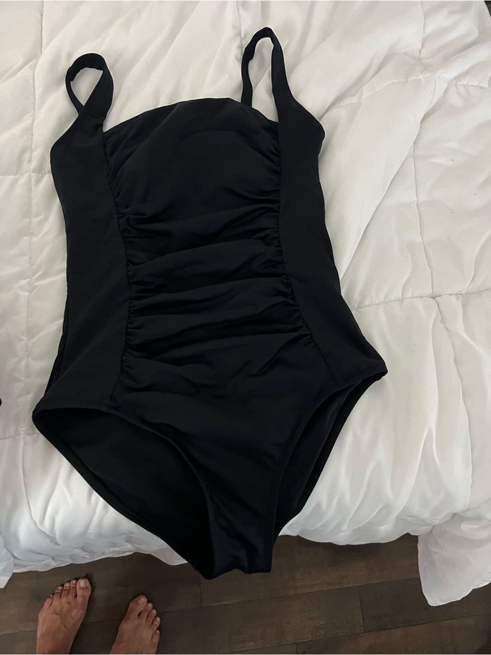 Cupshe Black Square Neck Slim Sculpt One-Piece Swimsuit